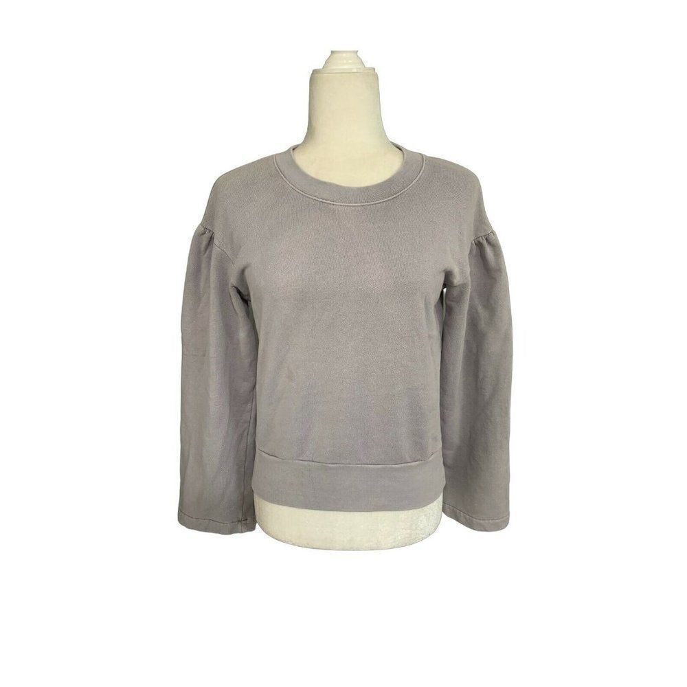 madewell womens solid lavender purple long sleeve sweatshirt sweater top xxs
